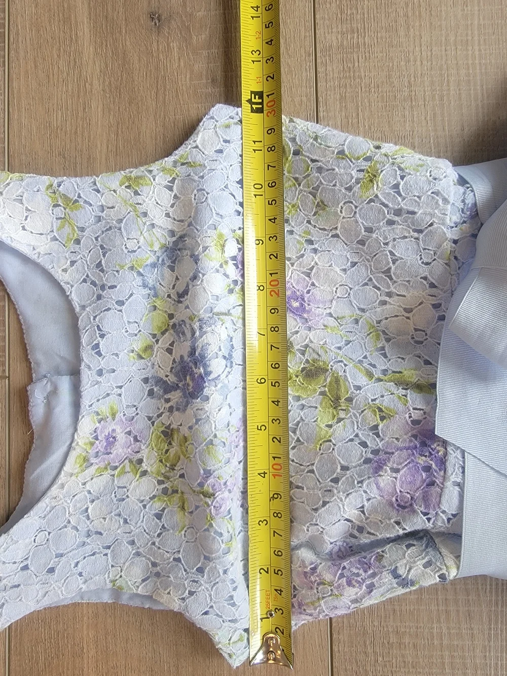The Children's Place Girls Floral Lace A-Line Dress Light Blue Purple Size 6